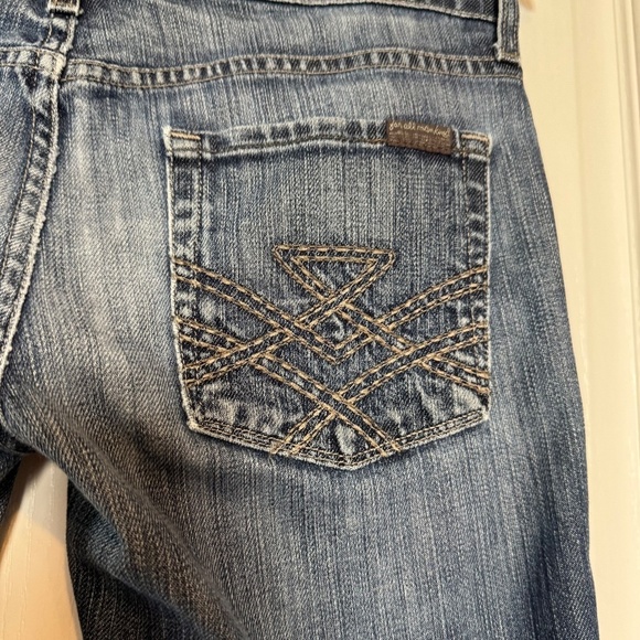 7 For all mankind women's jeans 29 mid rise straight leg Edie dark wash denim - Picture 7 of 10